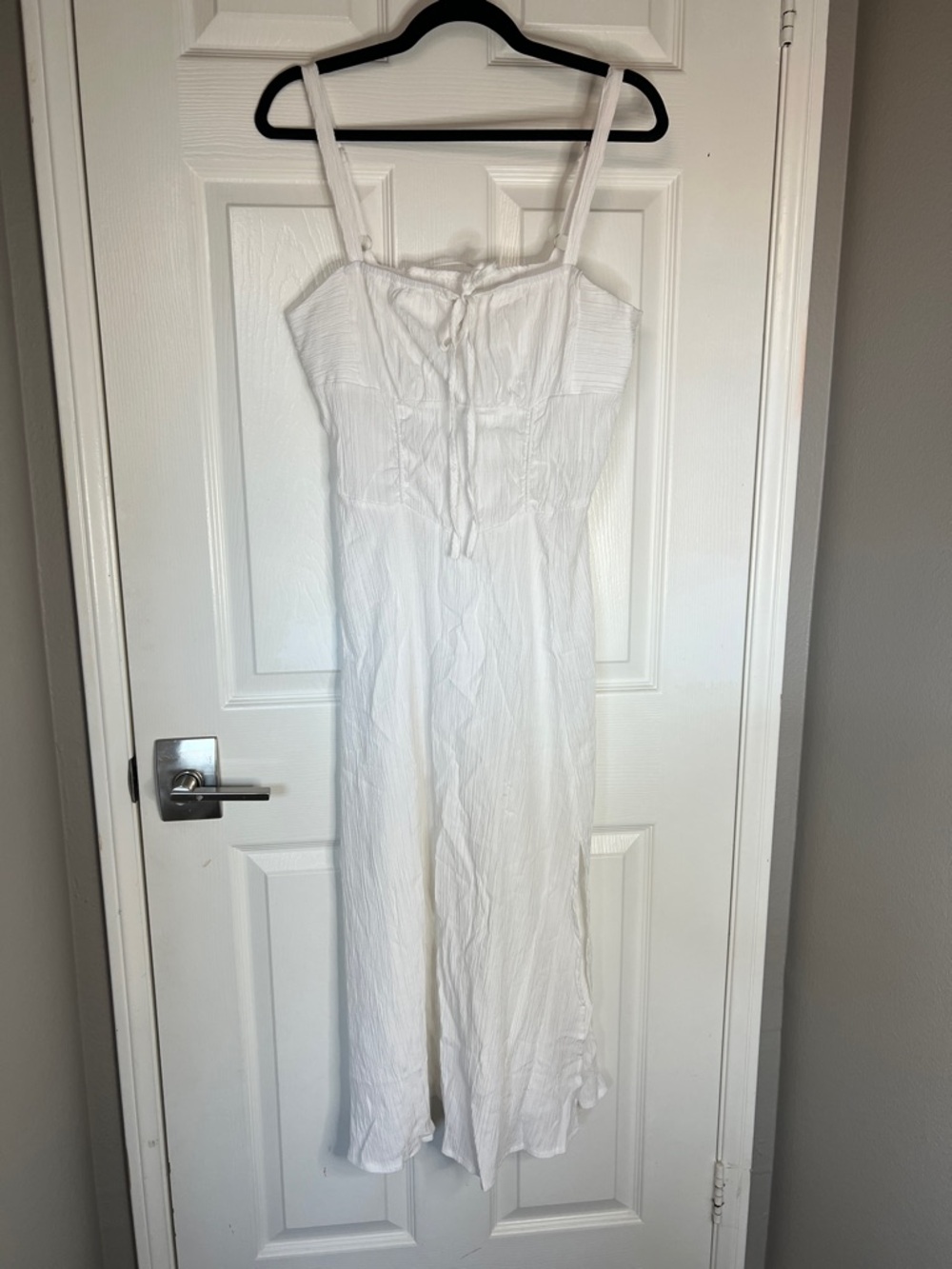 SHEIN White Textured Fabric Dress with Straps